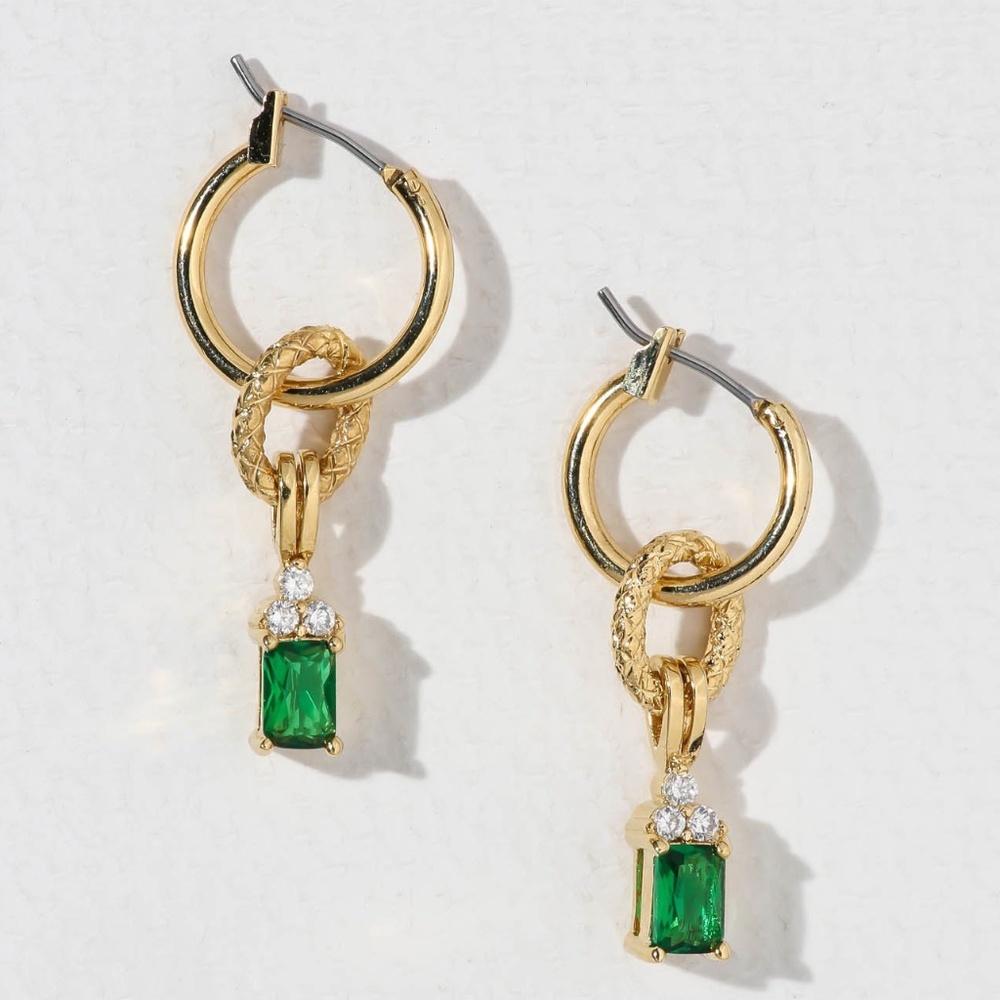 New Vanessa Mooney THE FORBIDDEN EARRINGS EMERALD